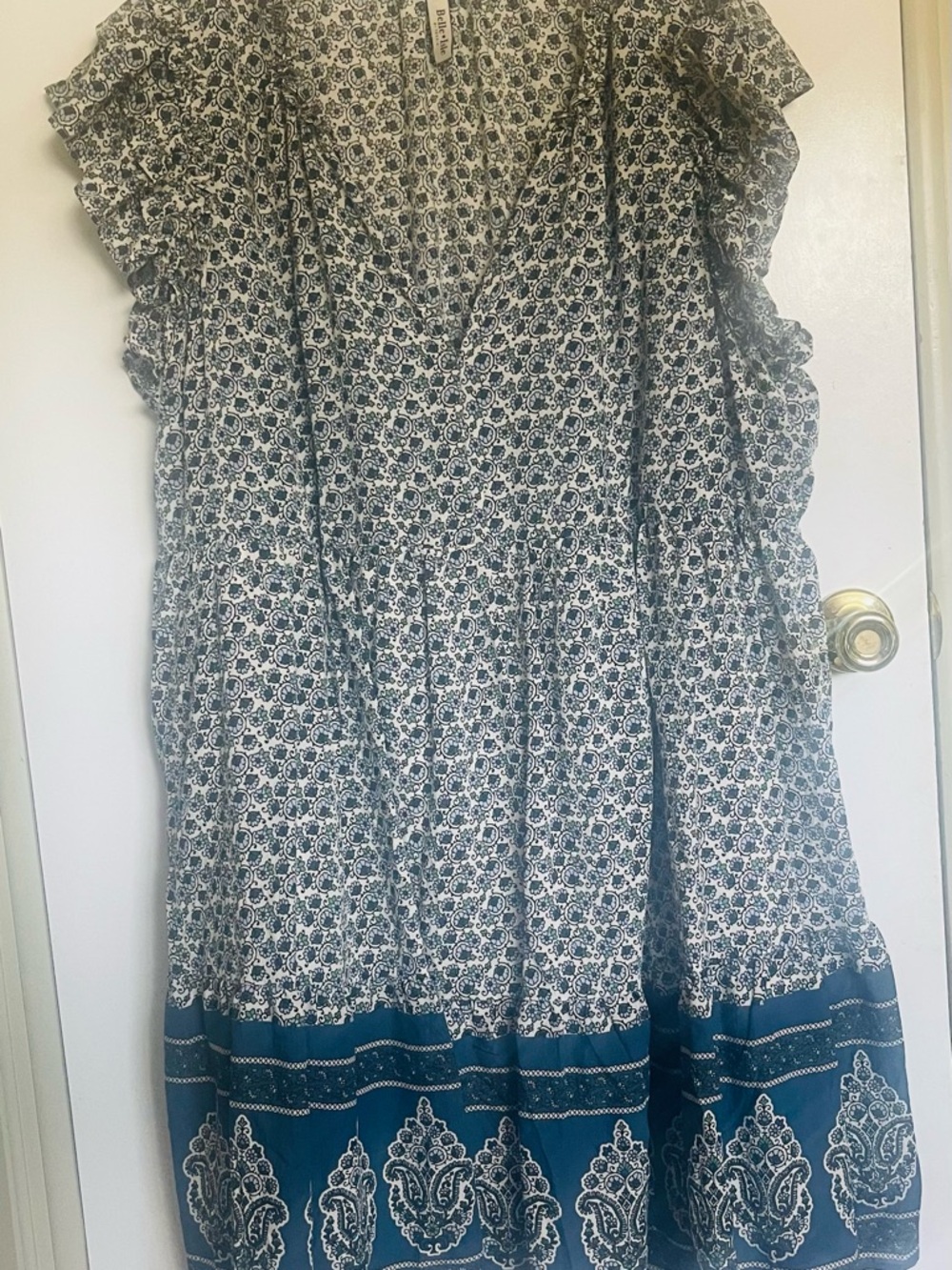 Torrid/Belle Isle Blue and White Floral Boho Midi Dress